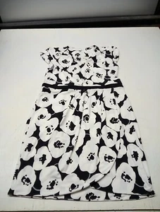 New York & Company Stretch Floral Dress Women's XL Sleeveless Black & White  - Picture 1 of 4