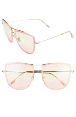 TOM FORD Tina FT759 TF759 28Z Rose Gold Pink Over Size Sunglasses 59-18-145 Sun - Image 1 of 3