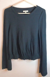 Blusa Pullover Manga Larga Madewell con Volantes M Negra Cottagecore Campesina Boho - Imagen 1 de 9