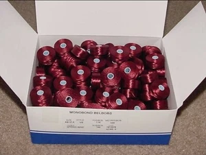 144 - Coats Embroidery Thread Monobond Belbobs Sz AM 37-5 US 119 yds/Bobbin Wine - Picture 1 of 2