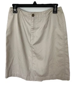 Talbots Skirt Womens 8 Khaki Wrinkle Resistant Denim preppy EUC k2 - Picture 1 of 5