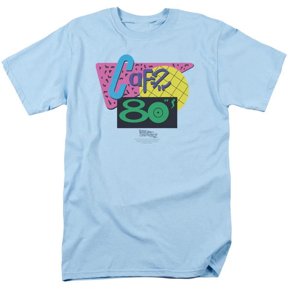 Back To The Future Ii Cafe 80S Mens T Shirt Light Blue - Image 1 of 1