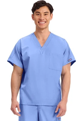 Cherokee Scrubs Unisex Workwear V Neck Scrub Top 4777 CIEL BLUE XS to 5XL - Image 1 of 4