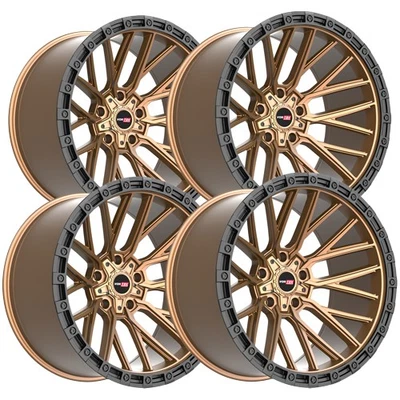 (Set of 4) Vortek VRT-608 20x10 5x5"/5x5.5" -12mm Bronze Wheels Rims 20" Inch Foto 1 de 4