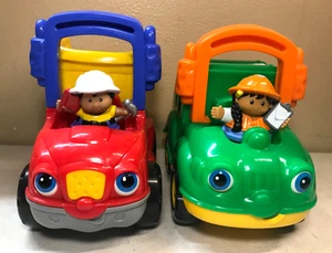 Fisher Price 2002 LITTLE PEOPLE Clanky Garbage Truck and Dumpety Dump Truck - Picture 1 of 8