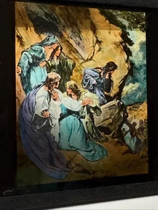 Antique 1920 Stereopticon Slide #1978 On The Way Up To Calvary Magic Lantern - Picture 1 of 5