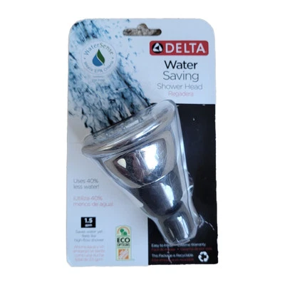 Delta #75153 Water Saving Shower Head Chrome 1.5 GPM 40% Less Water No Clog NEW - Image 1 of 3