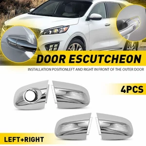 For 2016-2020 Kia Sorento Front Left Driver Door Handle Key Cap Cover Chrome J - Picture 1 of 43