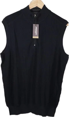 Chaleco Suéter Johnston Murphy 1/4 Cremallera Para Hombre Talla Grande - Azul Marino - Totalmente Nuevo con Etiquetas Foto 1 de 4