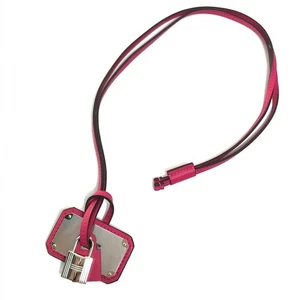 UNUSED HERMES Oh Kelly GM Accessories Necklace VeauSwift Pink - Picture 1 of 7