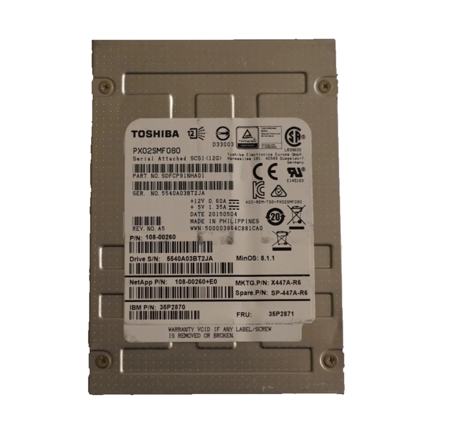 800GB Toshiba SAS 12Gbps SSD 2.5" High Endurance Enterprise Server SSD +Quantity - Image 1 of 4