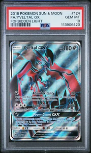 2018 POKEMON FORBIDDEN LIGHT YVELTAL GX #124 FULL ART PSA 10 GEM MINT #113906420 - Picture 1 of 2