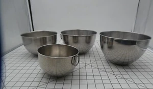 Set Of 4 Revere Ware Stainless Steel Nesting Mixing Bowls w/Ring Hangers - Picture 1 of 16