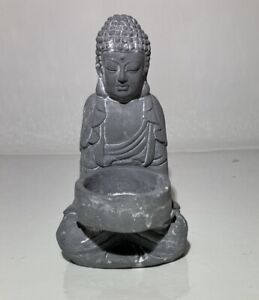 5 Inch Cement Composite Buddha Candle Holder Statue Decoration