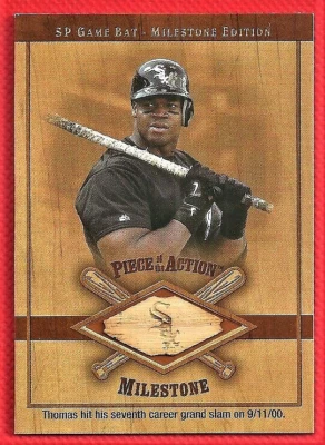 2001 SP Game Bat Edition Milestone Piece of the Action Frank Thomas M-FT - Image 1 of 2