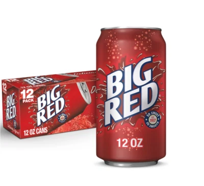 HARD TO FIND! - Big Red Soda Pop Cream Soda - 12 Pack of 12 oz Cans ㉠ - Image 1 of 4