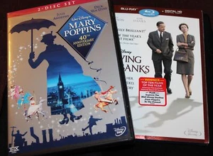 TWO Blu-Ray DVD Mary Poppins / Saving Mr. Banks + Digital Disney Animation Crew - Picture 1 of 5
