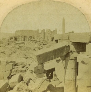 Egypt Ruins of Karnak Old Stereo photo Francis Frith 1857 - Imagen 1 de 3