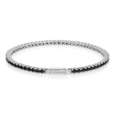 UNOAERRE BRACCIALE da uomo Tennis con zirconi neri in argento 925 (6384) - Immagine 1 di 4