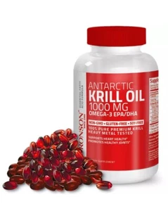 Antarctic Krill Oil 1000mg with Omega-3s EPA, DHA and Astaxanthin - Picture 1 of 1