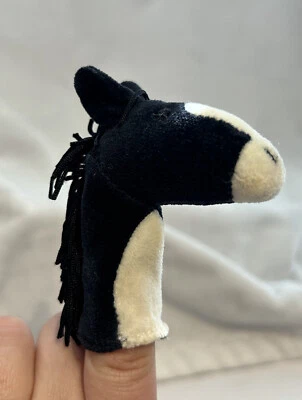 Manhattan Toy Company Black & White Horse Finger Puppet 1998 story telling - Image 1 of 4