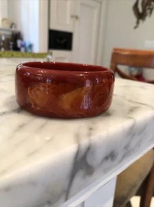 Vintage Russet Orange End Of The Day WIDE Bakelite Bangle - Picture 1 of 11