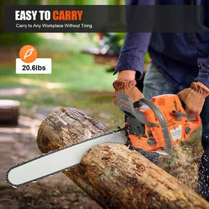 24 Inch 2-Stroke 71.8CC Guide Bar Chainsaw Wood Cut Pruning Branches Chain Saw - Picture 1 of 15
