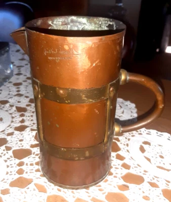 INSOLITE Ancien PICHET POT en Cuivre et Laiton - JEAN-PAUL THEVENOT - Fait main - Photo 1/4