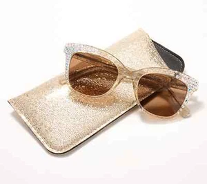Kirks Folly Silver Glitter Goddess Sunglasses READ - Picture 1 of 3