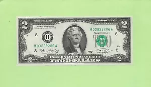 1976 ..UNCIRC $2 H 0382 9286 A .... 1976 $2 H-A BELLA BANCONOTA FRN - Foto 1 di 2