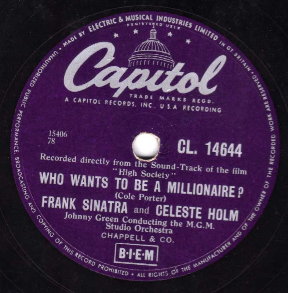 Frank Sinatra / Celeste Holm 78 Who Wants Zu Sein Ein Millionaire? Cap CL 14644 - Bild 1 von 1