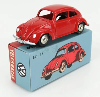 MODELLINO AUTO EPOCA STATICO VOLKSWAGEN BETTLE 1200 MAGGIOLINO 1967 RED 1/48 - Immagine 1 di 4