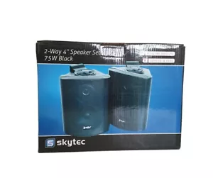 Skytec Wall Speakers Pair, Black - Picture 1 of 2