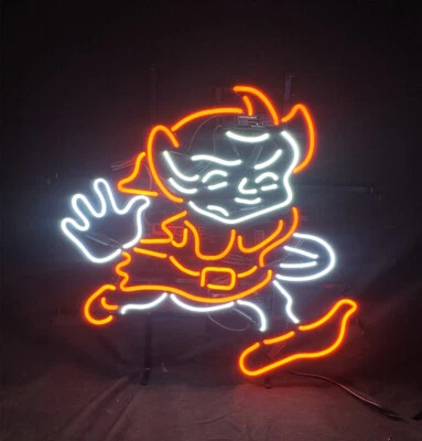 Cleveland Sport Team Neon Sign Light Real Glass Decor Display 24"x20"