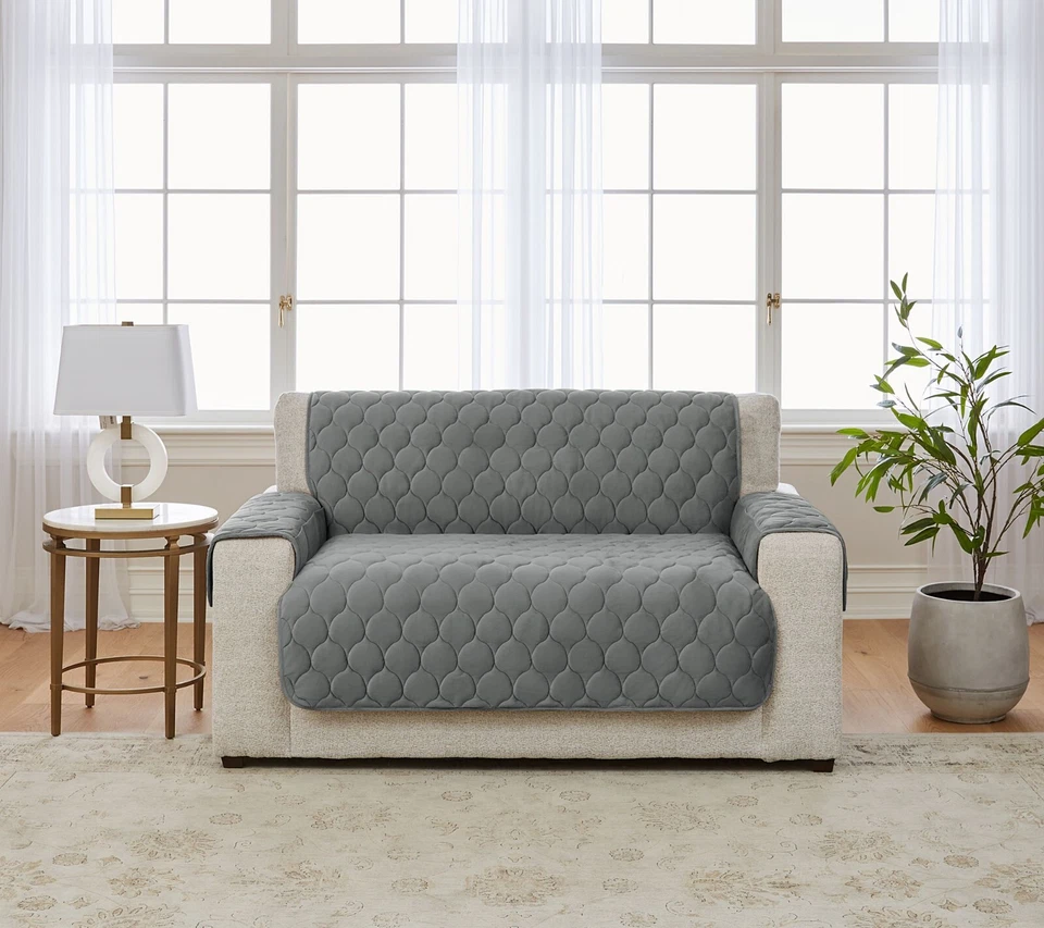 Surefit Miracle Mink Waterproof Furniture Couch Cover 2 Seater GRAY H445129 - Image 1 of 1