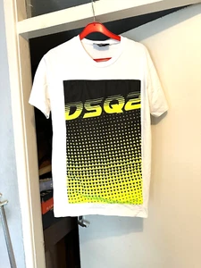 Dsquared2 Men's White Front Print Logo Crew Neck T-Shirt Sz M 100% Authentic - Picture 1 of 6