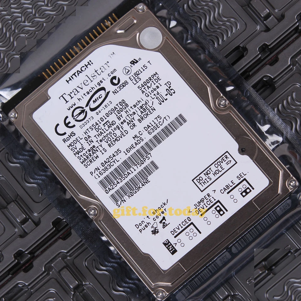 HITACHI 100 GB 5400 RPM IDE PATA 2.5" (HTS541010G9AT00) Internal Hard Drive HDD - Image 1 of 1