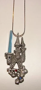NEU ZINN KRISTALL SCHLOSS ANHÄNGER und 18" Kette - Bild 1 von 2