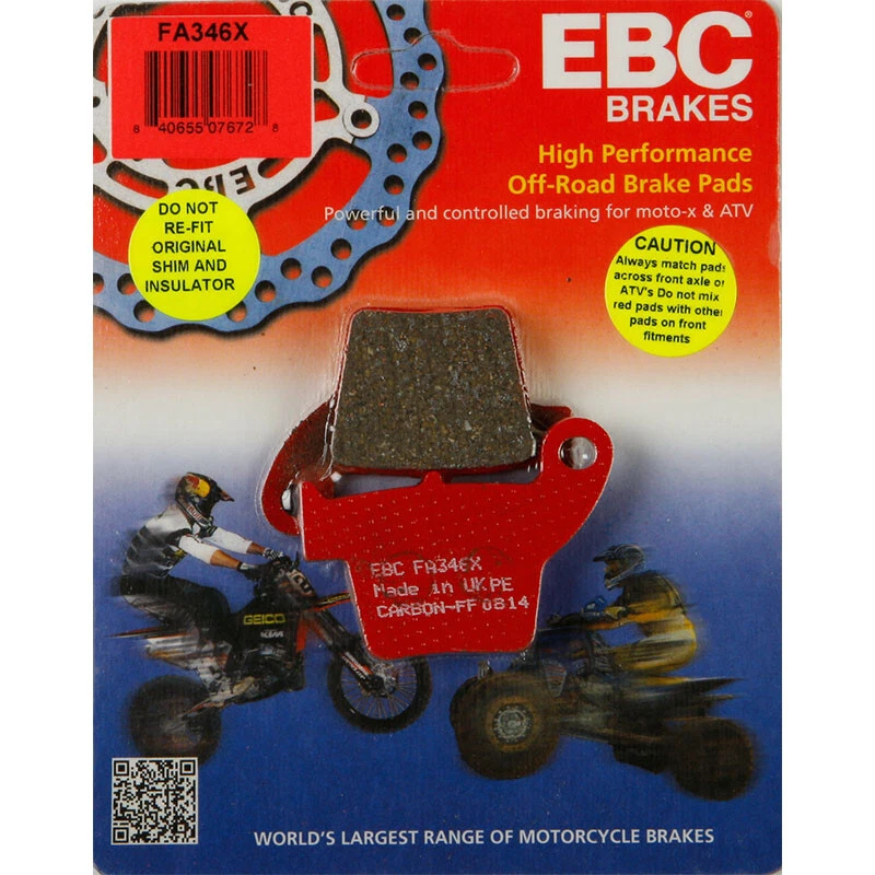 EBC  BRAKE PADS Honda CRF450RX 2017-2020 Honda CRF450R 2002-2020 Honda CRF250R — 第 1/1 张图片