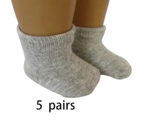 5 pairs of gray socks made for 18'' doll American girl - Picture 1 of 3