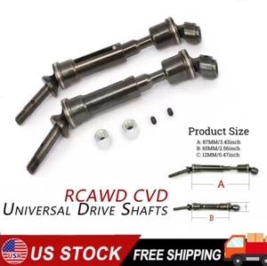 2Pcs Metal CVD Drive Shafts for Traxxas Stampede 2WD & Rustler XL-5 /VXL RC Ca8Y - Picture 1 of 14