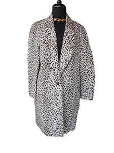 NWT $795 DIANE VON FURSTENBERG Black Brown Ivory Leopard Jacket Trench COAT 8 - Picture 1 of 5