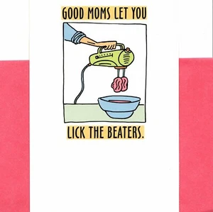 Divertida Tarjeta de Feliz Día de la Madre Hornear y Lamer The Beaters Sello - Imagen 1 de 3