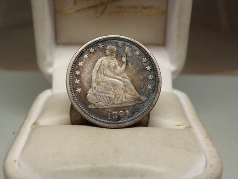 1891 Seated Liberty Quarter.  Nice Toning # C 2098 Cover