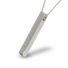Personalised Silver Bar pendant engraved any name Arial script Special Pendant