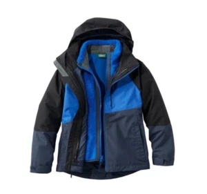 NWT Kid's L.L. Bean Fleece-Lined Colorblock 3-in-1 Jacket Size: S 8 - Picture 1 of 4