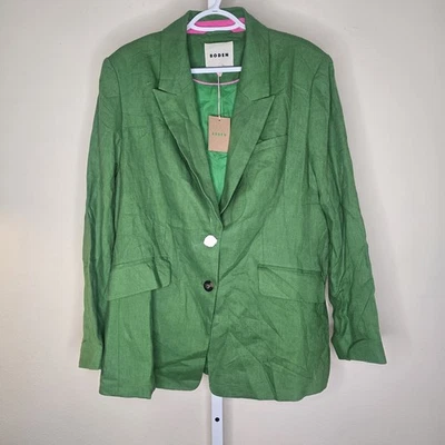 Boden Women's Green Marylebone Linen Blazer 2 Button US Size 20-22R - Image 1 of 4