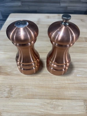 Copper Tone Pepper Mill & Salt Shaker Set - Image 1 of 4