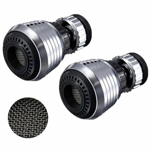 2x Rotate Swivel Dual Settings Nozzle Aerator Faucet Adapter Water Saving Tap - Picture 1 of 4
