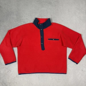 Vintage USA North Face Windy Pass L Snap T Pullover Fleecejacke blau rot Synchilla - Bild 1 von 9